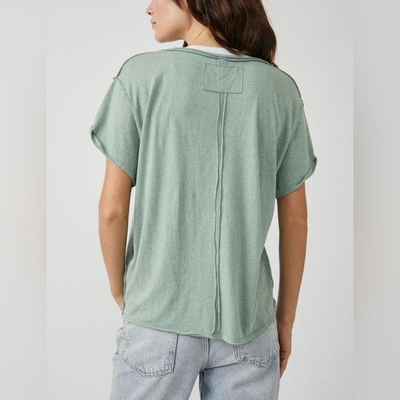 NWT FREE PEOPLE Dylan Tee / White Spruce Large - Picture 3 of 10